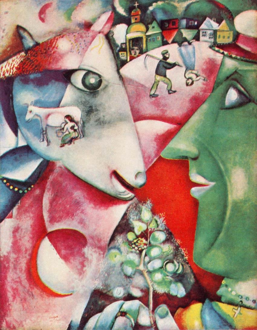 Yo y el Village contemporáneo Marc Chagall Pintura al óleo